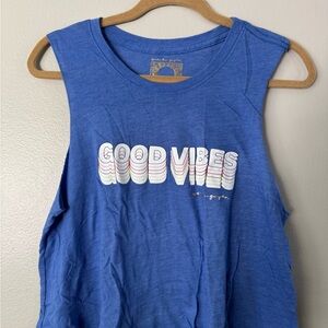 Spiritual Gangster Blue 'Good Vibes' Sleeveless Crop Top